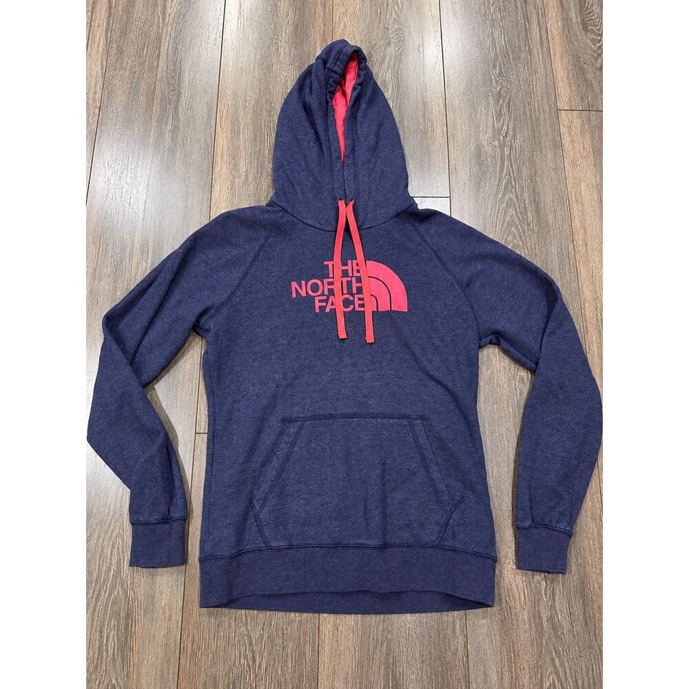 The North Face Womens M Navy Pink Half Dome Pullover Hoodie Sweatshirt